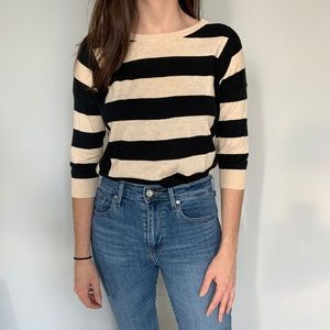 100% Cotton Stripe Crewneck Sweater